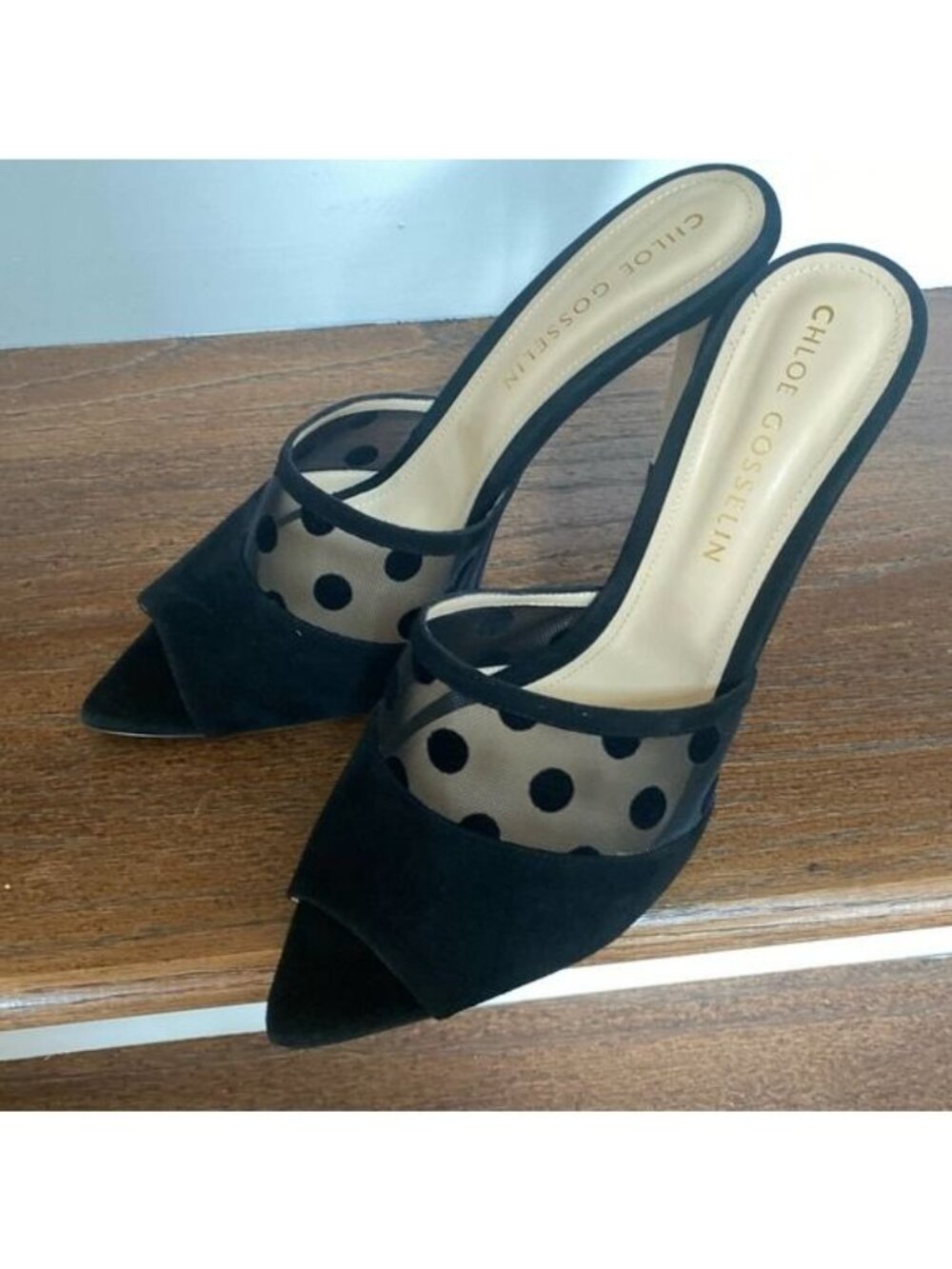 NWOT CHLOE GOSSELIN Liz Black Velvet Mules, size 42 - Picture 5 of 14